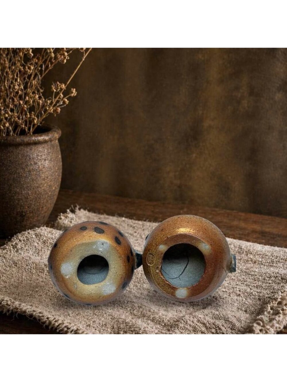 Pair of Studio Pottery Chicken Candle Holders | Handcrafted Stoneware Hen - Picture 6 of 11